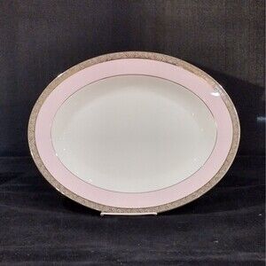 Mary Kay 40th anniversary China Pink Platinum Serving Platter 14"